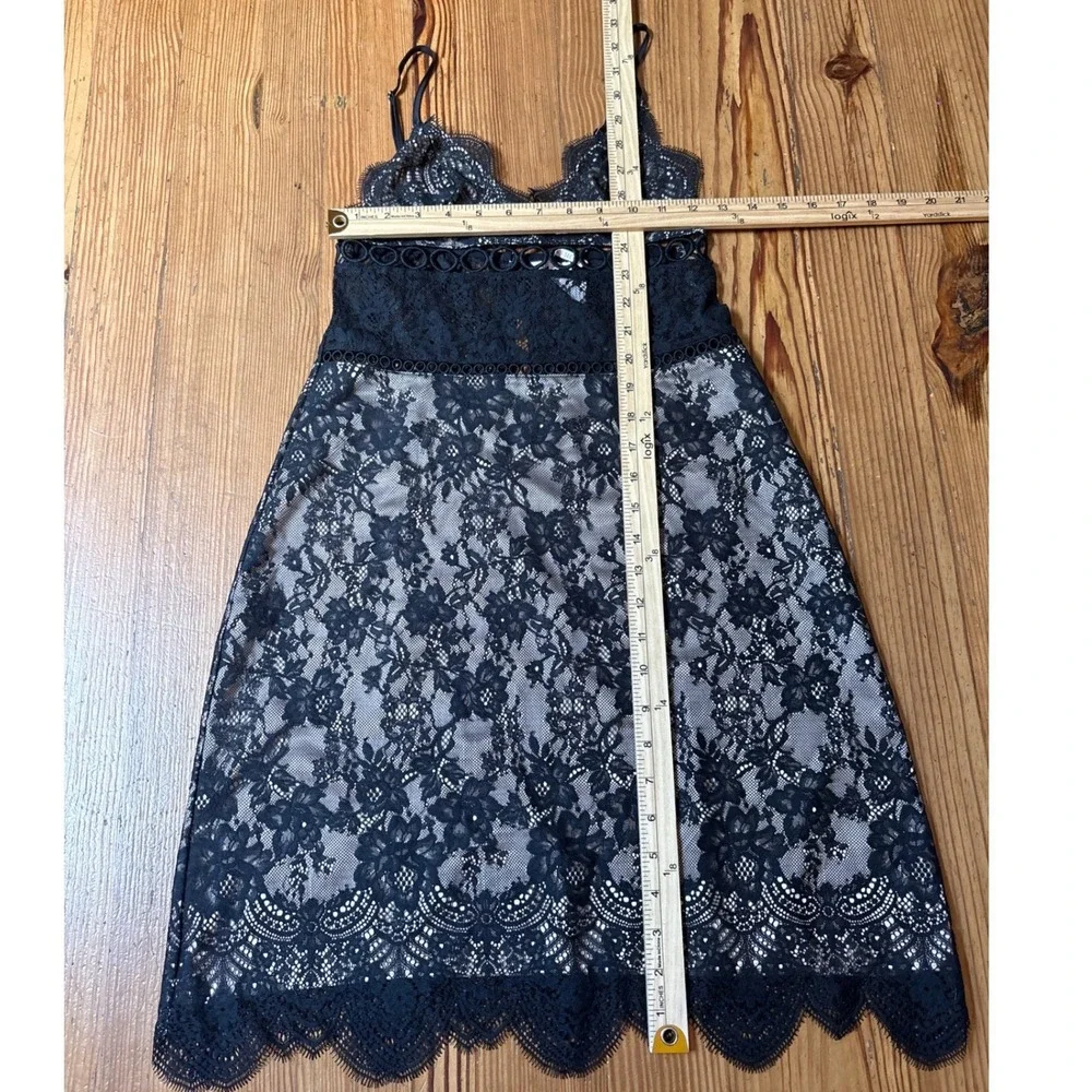 Victoria's Secret Slip Dress Women Black Floral Lace Boho Romantic SIZE XS